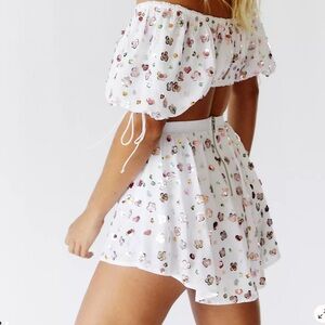 Free people For Love & Lemons Cold Hearted Embellished Sequins Skirt M